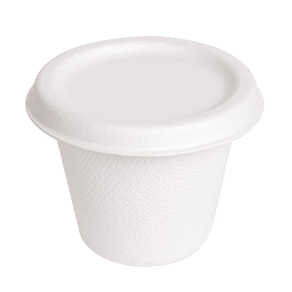 Verrine en bagasse avec couvercle 90 ml